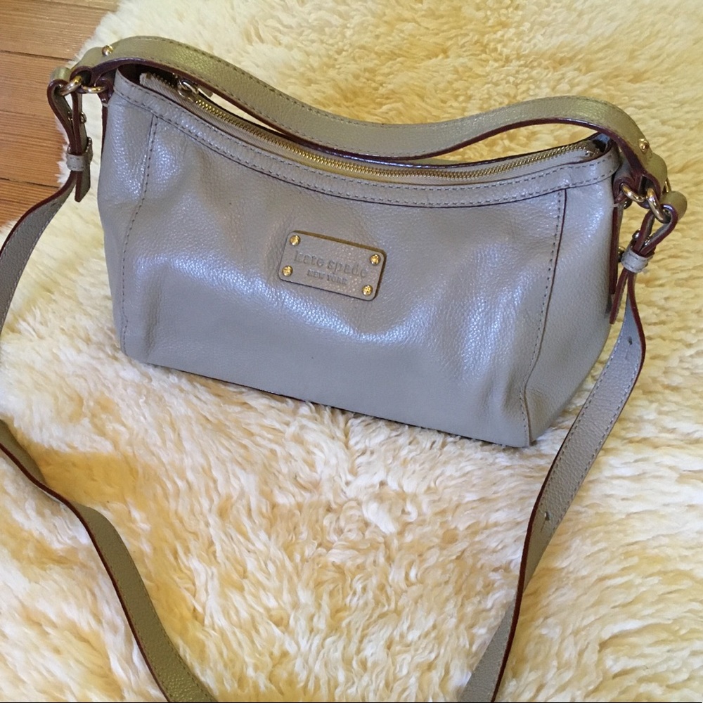 Kate Spade grey pebbled leather crossbody